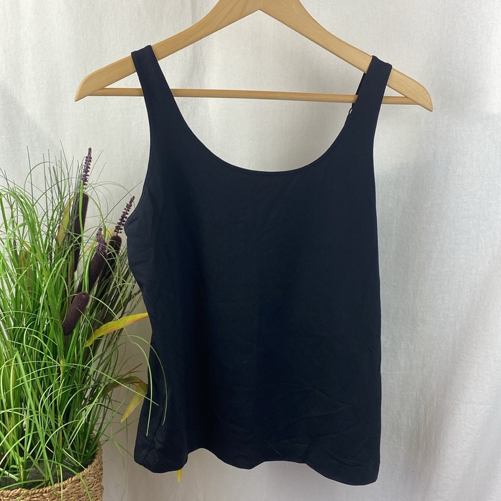 Chico’s Black Basic Adjustable Shoulder Tank Top … - image 1